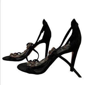 Vero Cuoio Black Heels with Embellishments